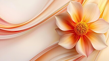 Cosmos floral abstract background concept. Beautiful abstract flower with soft gradient background in peach and cream colors.
