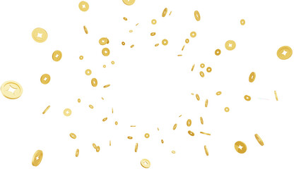 Fortune Falling: A digital illustration of golden coins raining down, symbolizing luck and abundance.