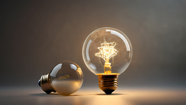 An abstract artistic rendering of the 'photo bulb technique' with glowing filaments inside a bulb casting soft, diffused light onto textured gradients and floating orbs, evoking a dreamy and timeless 