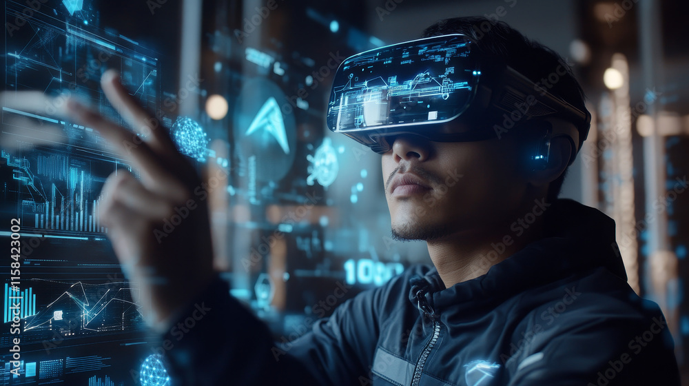 Poster abstract technology ui futuristic concept hud interface hologram elements of digital data chart, com