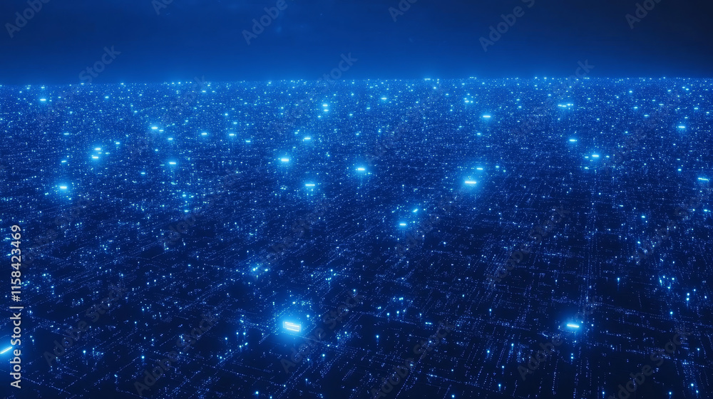 Aufkleber abstract global dot network big data connection and communication futuristic on blue background.