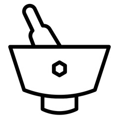 Mortar Food Plant Line Icon