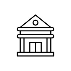 Courthouse outline icons, minimalist vector illustration ,simple transparent graphic element .Isolated on white background