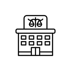 Courthouse outline icons, minimalist vector illustration ,simple transparent graphic element .Isolated on white background
