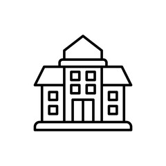 Courthouse outline icons, minimalist vector illustration ,simple transparent graphic element .Isolated on white background