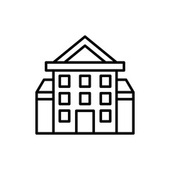 Courthouse outline icons, minimalist vector illustration ,simple transparent graphic element .Isolated on white background