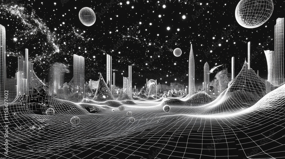 Poster touch the future low poly wireframe. vector polygonal image in the form of a starry sky or space, co