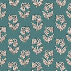 Beautiful Flowers Allover Seamless Repeat Pattern For Block Print Screen Print Indian Traditional