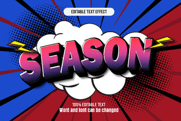season editable text effect 3d emboss comic
