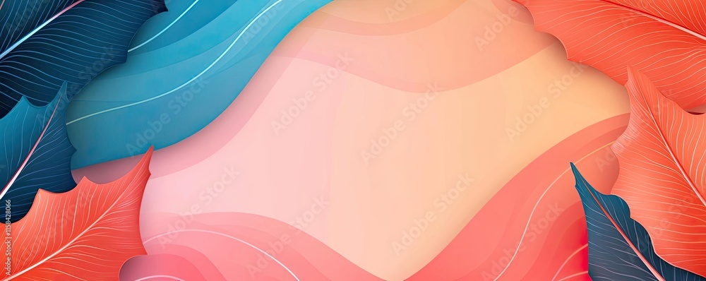Poster holly leaves abstract background idea. a vibrant abstract background featuring colorful leaves with 