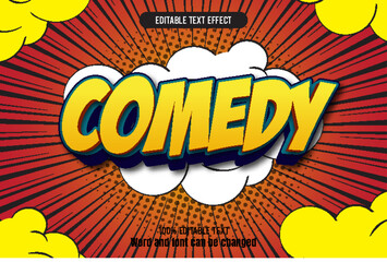 comedy editable text effect 3d emboss comic