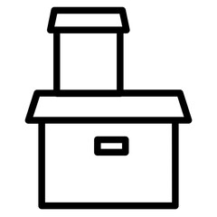 Fototapeta premium Supermarket Shopping Mall Line Icon