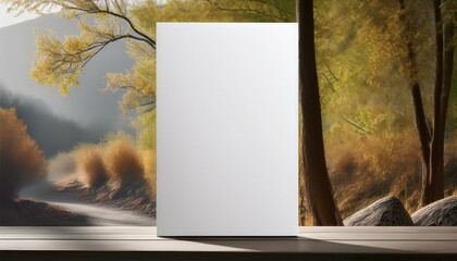 Empty white vertical rectangle poster or business card mockups. Generated image