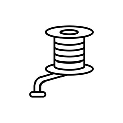 Fishing reel outline icons, minimalist vector illustration ,simple transparent graphic element .Isolated on white background