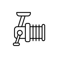 Fishing reel outline icons, minimalist vector illustration ,simple transparent graphic element .Isolated on white background