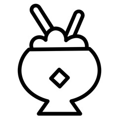 Rice Meal Bowl Line Icon