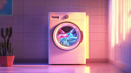 Modern Washing Machines in a Cozy and Stylish Interior