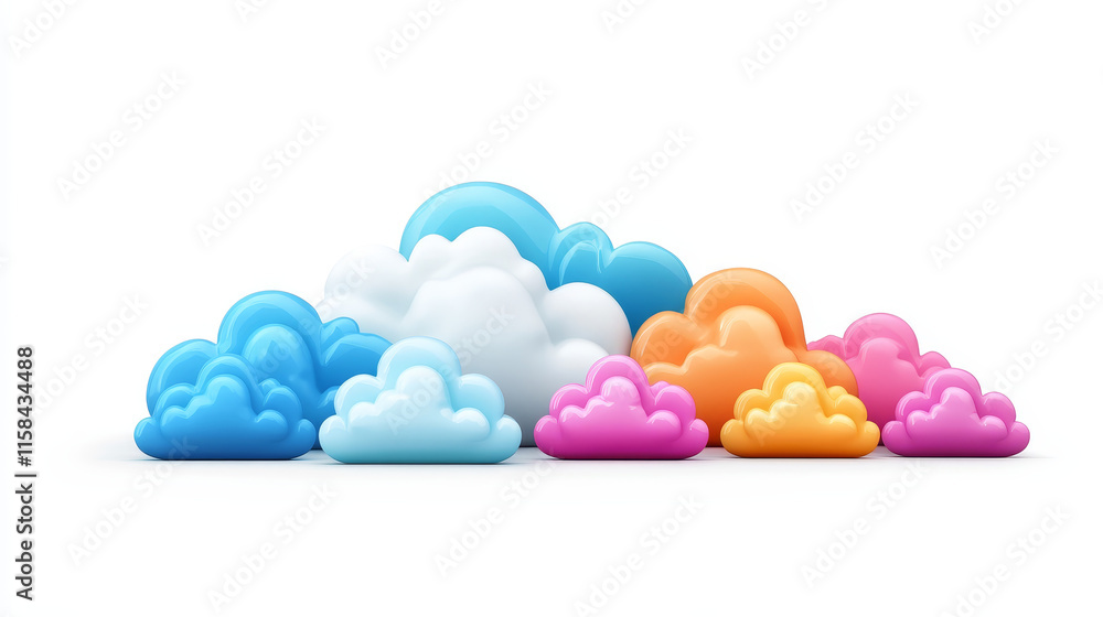 Poster abstract cloud technology with big data and interface concept connection by collecting data in the c