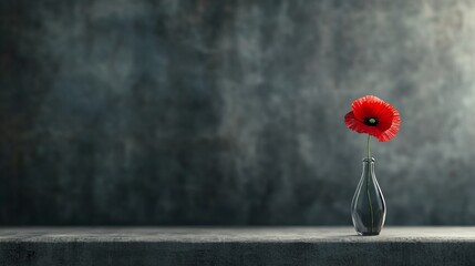 Patriotic themed frame with poppy details, center blank space for honoring veterans with customizable text or images.