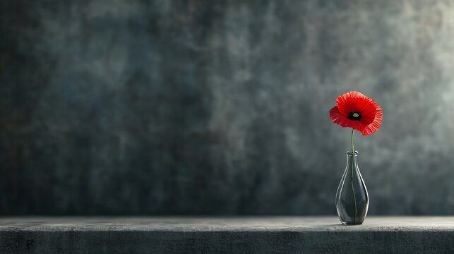 Patriotic themed frame with poppy details, center blank space for honoring veterans with customizable text or images.