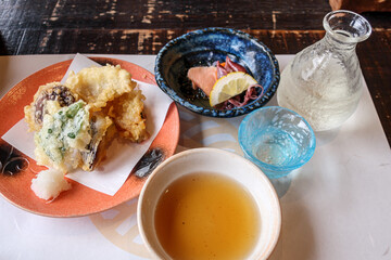 天麩羅と日本酒