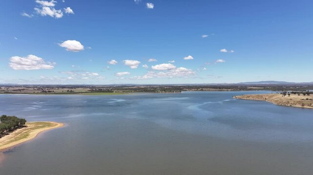 Aerial footage of Lake Eppalock Victoria Australia