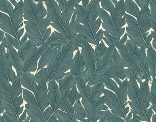Obraz premium Teal Tropical Leaves Pattern Background Design