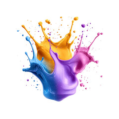 Vibrant Color Explosion Abstract Paint Splash in Blue, Purple, and Orange