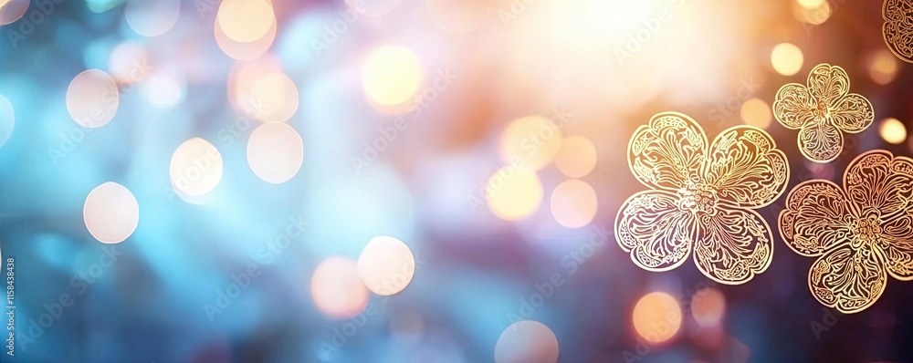 Poster hibiscus floral abstract background concept. a vibrant abstract background with intricate floral pat