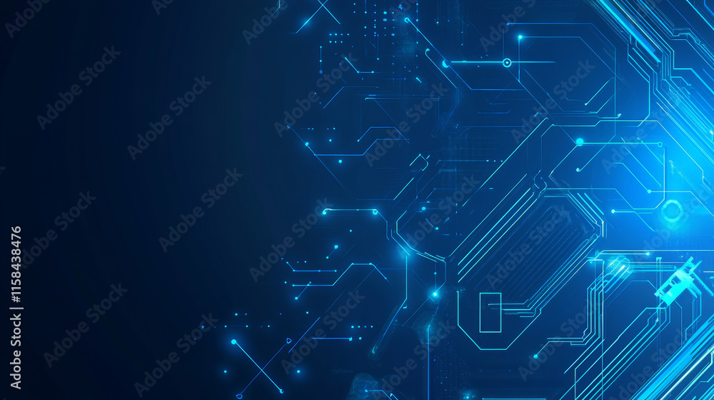 Aufkleber modern abstract technology concept communication circle digital circuits on blue background and inno