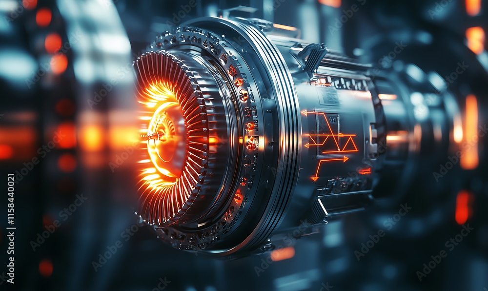 Poster exploring physics in action advanced engine technology futuristic lab digital innovation stem educat