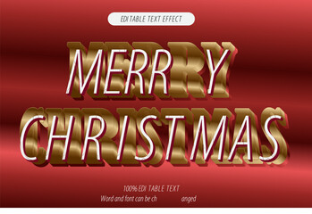 Merry christmas editable text effect 3d emboss luxury