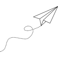 Paper Plane Dotted Line