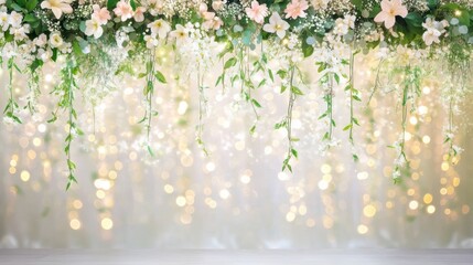 Floral decoration for events indoor venue photography elegant setting close-up view