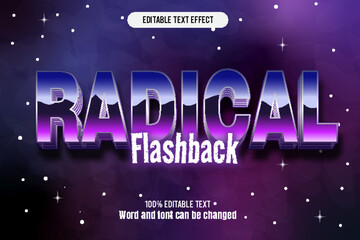 radical flashback editable text effect 3d emboss 80s