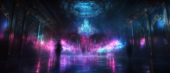 Mystical ambiance in vibrant neon colors.