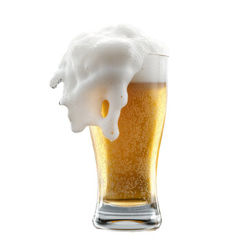 recommend clip art: Frosty Beer Glass with Overflowing Foam Isolated on Transparent Background.