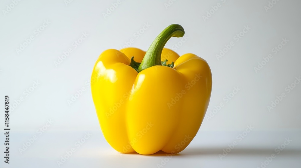 Aufkleber fresh yellow pepper displayed on a white background, perfect for showcasing vibrant color and freshn