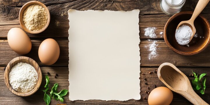 Blank paper designed for recipes, featuring blank paper ideal for writing down recipes. The blank paper offers a classic background with ample space for free recipe text and notes. - Powered by Adobe