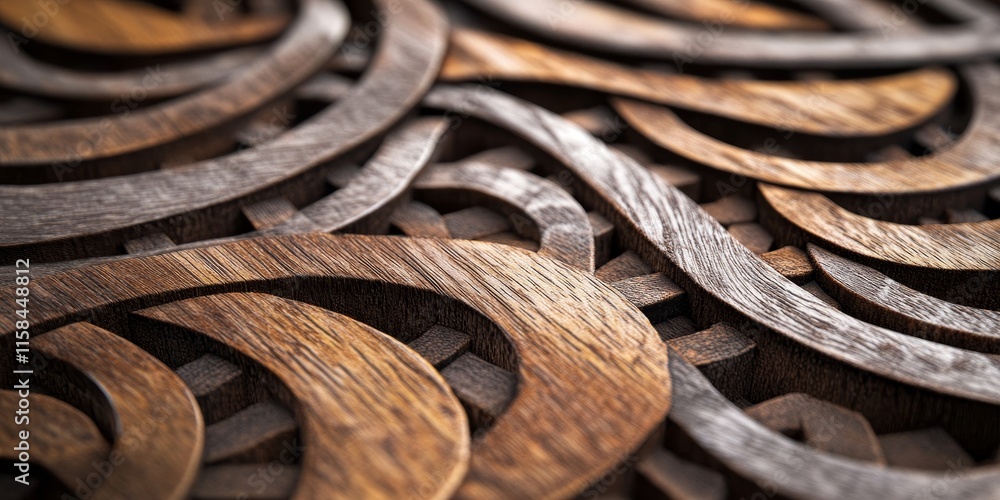Poster closeup view of a textured wood mat showcasing intricate wood patterns, emphasizing the unique detai
