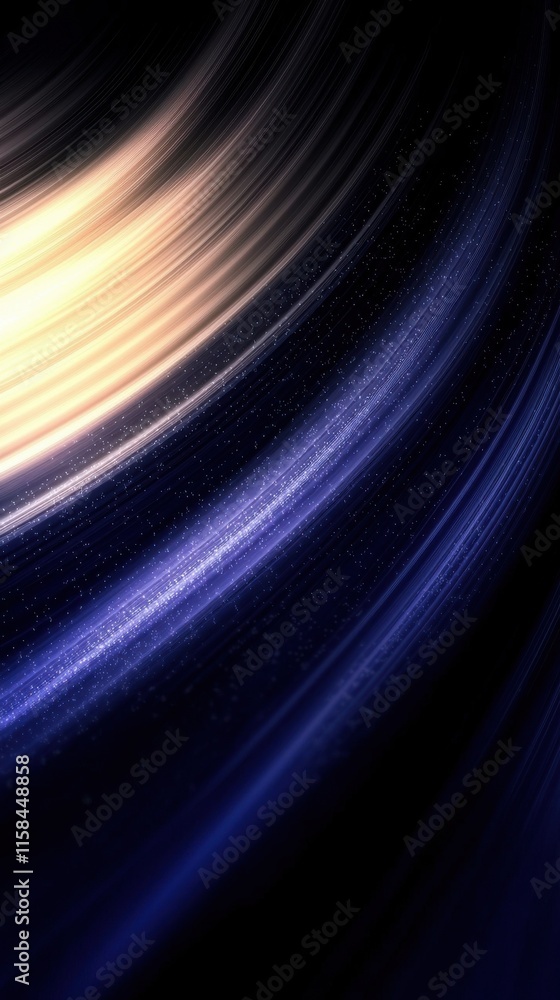 Poster dynamic flowing gradients of navy blue and soft yellow abstract design digital art smooth background