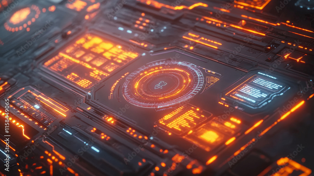 Poster abstract technology ui futuristic concept hud interface hologram elements of digital data chart, com