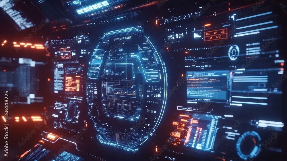 Poster abstract technology ui futuristic concept hud interface hologram elements of digital data chart, com