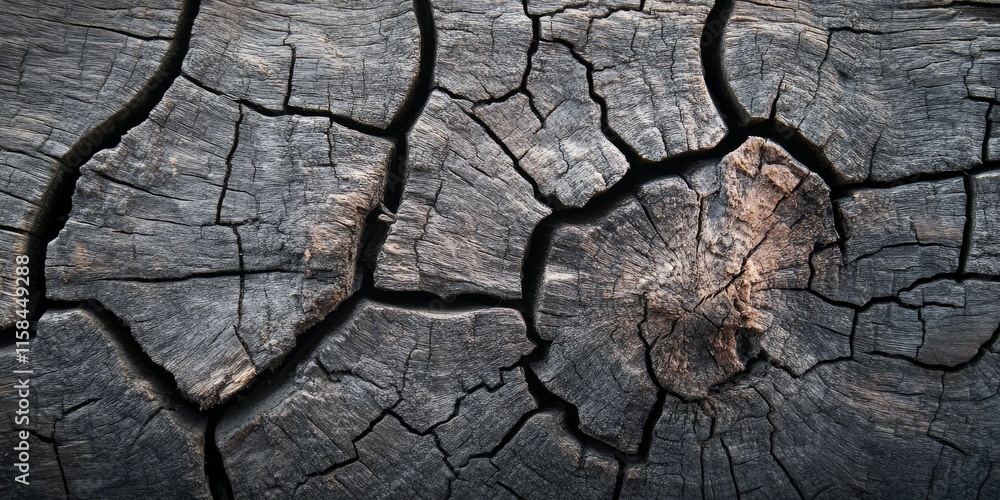 Aufkleber Textured old broken wood creates a rustic background. This old broken wood features unique patterns, making it ideal for designing creative backgrounds or enhancing visual storytelling.