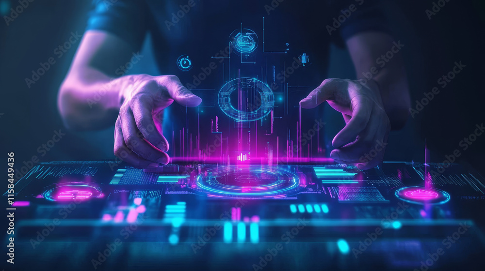 Poster abstract technology ui futuristic concept hud interface hologram elements of digital data chart, com