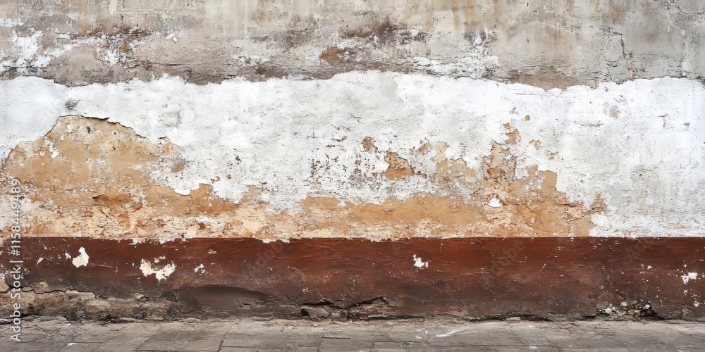 Aufkleber weathered brown and white street wall featuring a fresh layer of paint, exemplifying the charm of ag