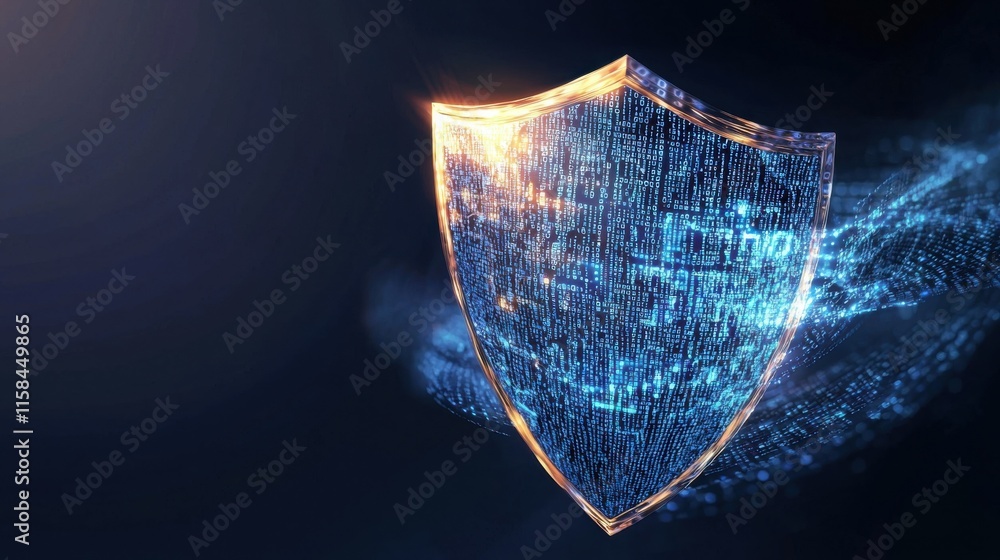 Poster digital security shield technology sector graphic design abstract environment futuristic viewpoint c