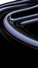 Elegant black liquid forms reflecting light in abstract art studio digital artwork minimalist design