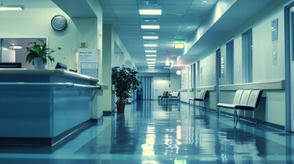 Fototapeta premium Clean and Professional Empty Hospital Reception Area