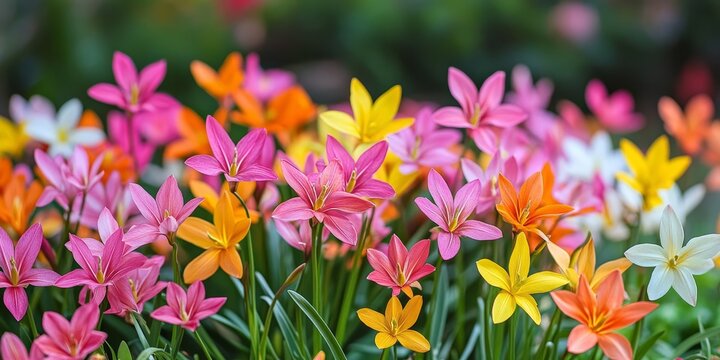 Beautiful Zephyranthes grandiflora blooms in vibrant colors, showcasing the exquisite features of Zephyranthes grandiflora, perfect for adding charm and elegance to any garden or floral display.